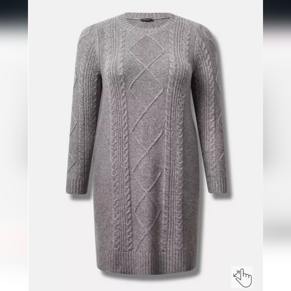 At The Knee Cable Sweater Dress